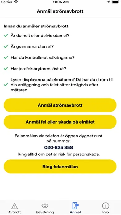 Screenshot di Avbrottsinfo